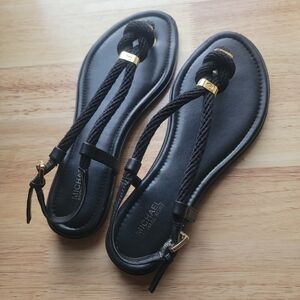 Michael Kors Black and Gold Sandals
